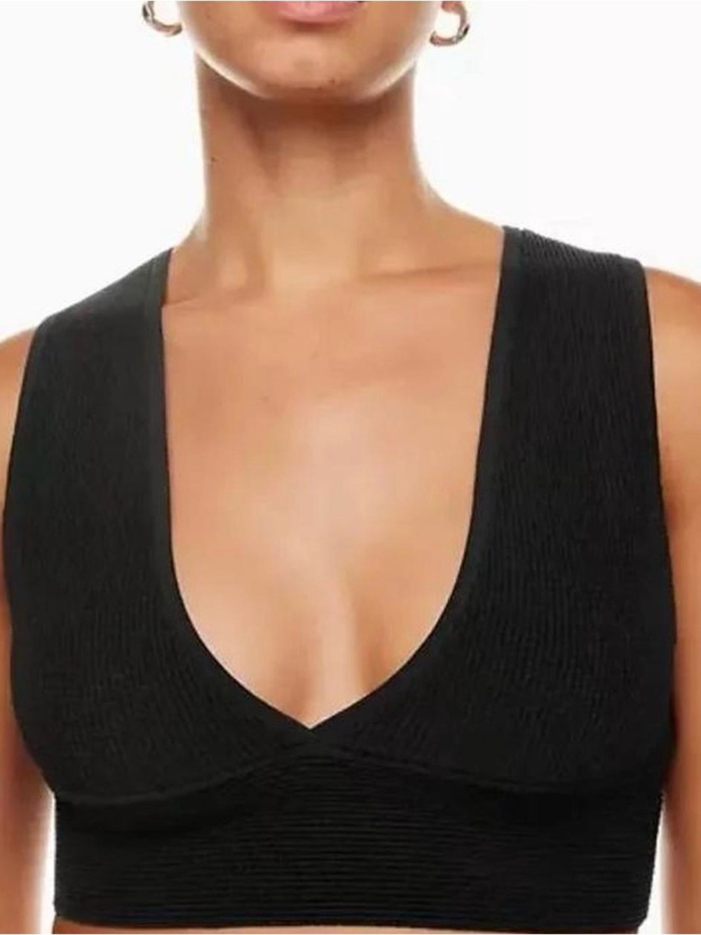Babaton Aritzia Black Ribbed Tank Top